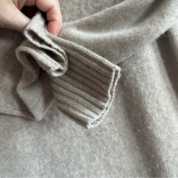 Nordstrom Signature 100% Cashmere Pullover Cowl Neck Oversized Beige Size S - Picture 11 of 14